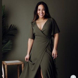 Baltic Born “Ivy Olive Wrap Maxi Dress”